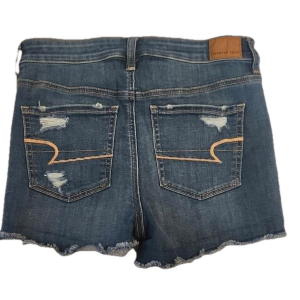 NWOT Womens American Eagle High Rise Shortie  stretch denim shorts size 8. - Picture 4 of 9